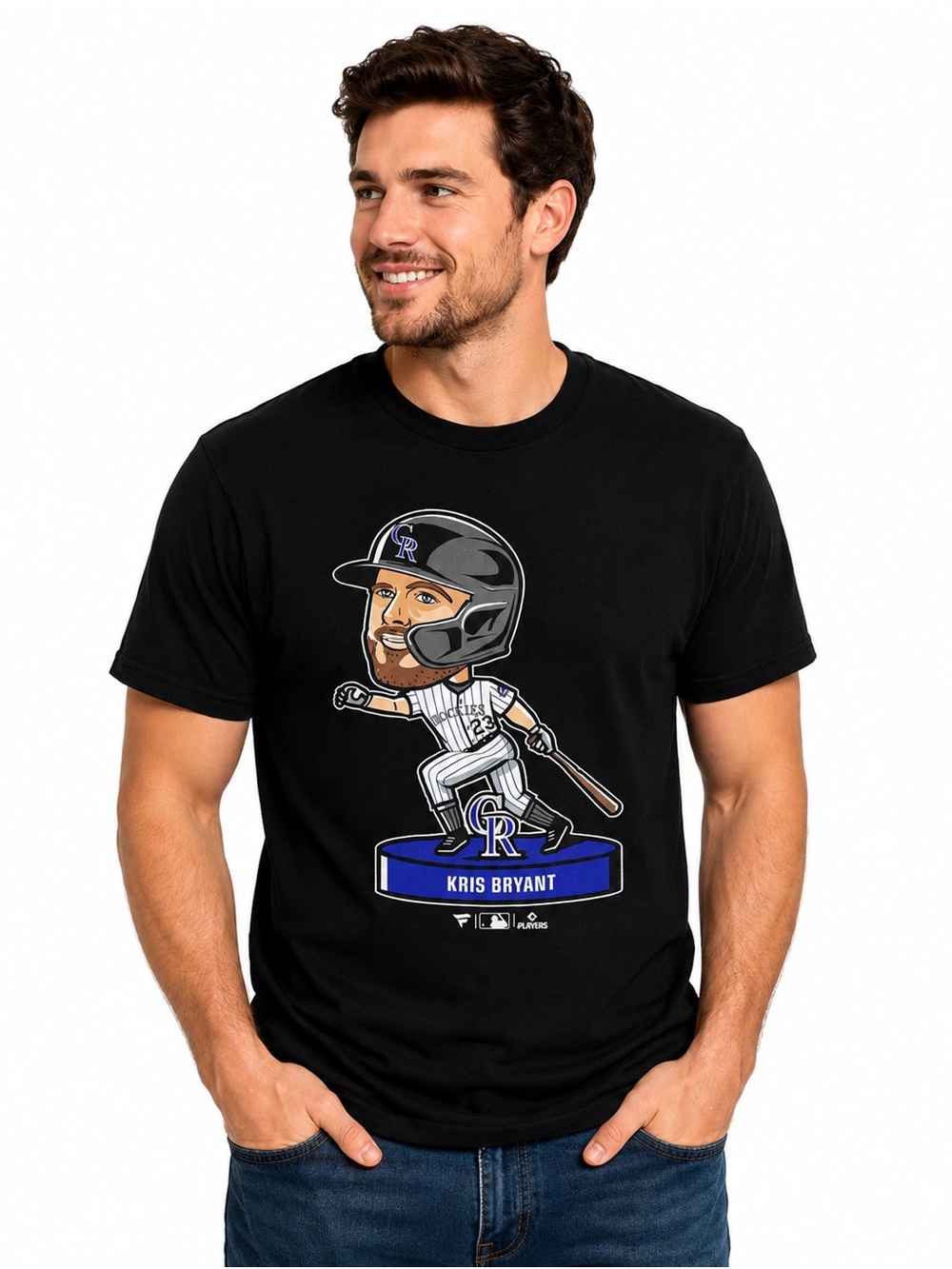 Kris Bryant Colorado Rockies Bobblehead Graphic T-Shirt Black Size Small NWT